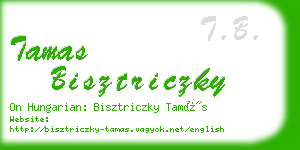 tamas bisztriczky business card